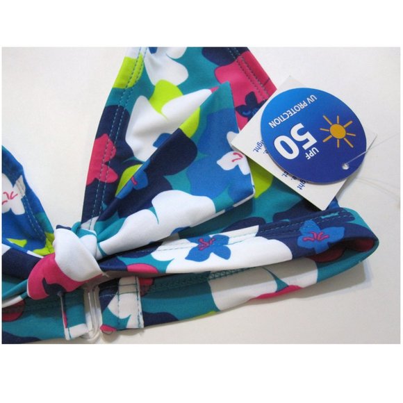 Wave Zone Girl Swimsuit Skirt Halter Bikini Top Size 4 5 UV 50 Protection - Picture 2 of 2